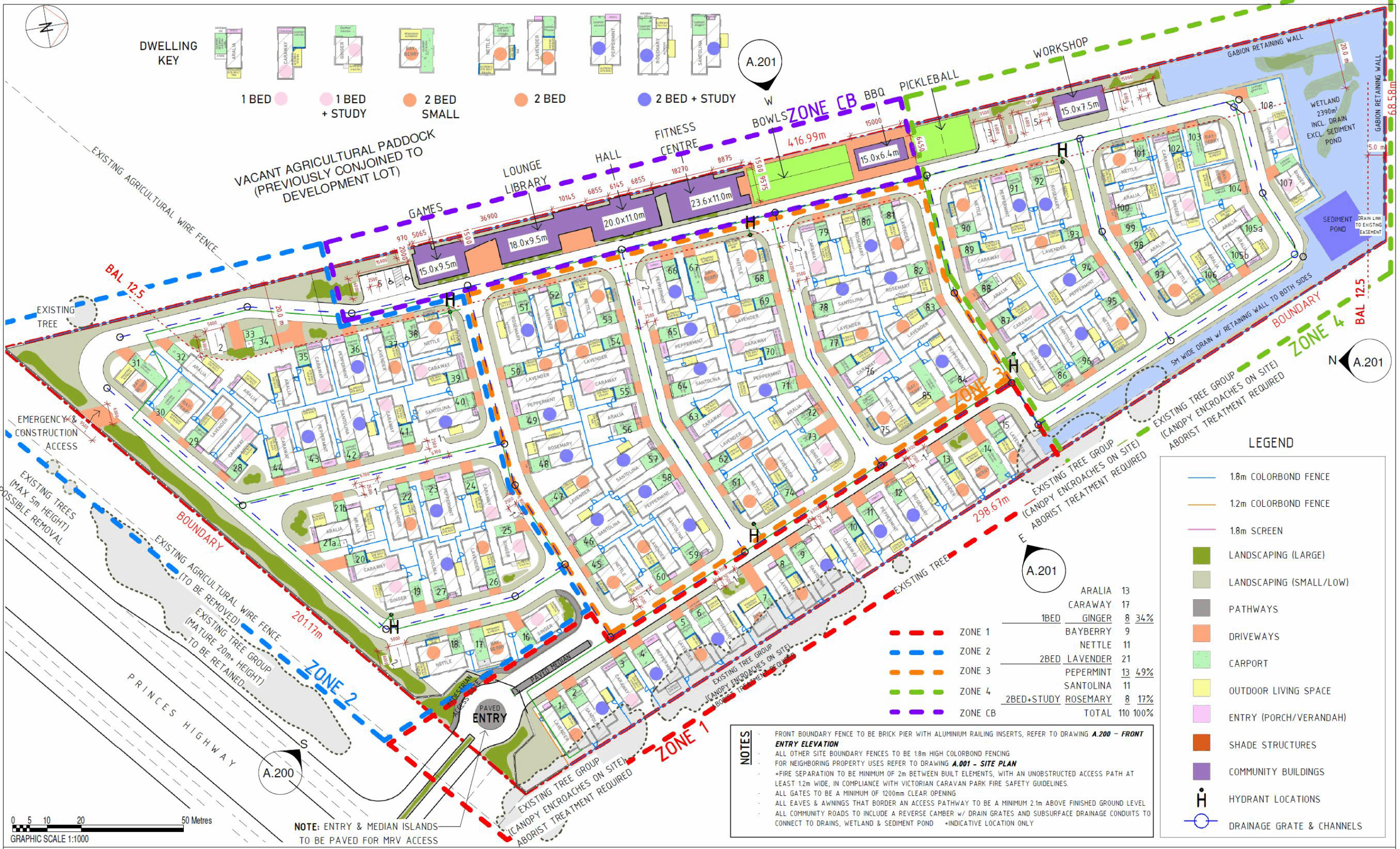 Master plan site layout of United Lifestyle Resort Traralgon